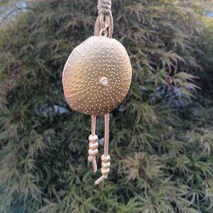 Chico's Vintage Goldtone Medallion Long Statement Necklace